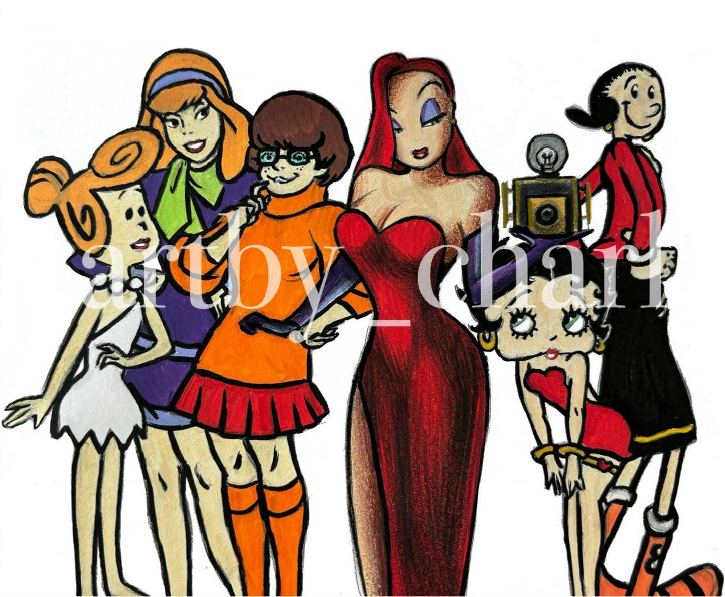 Classic Female Cartoons Art Print
