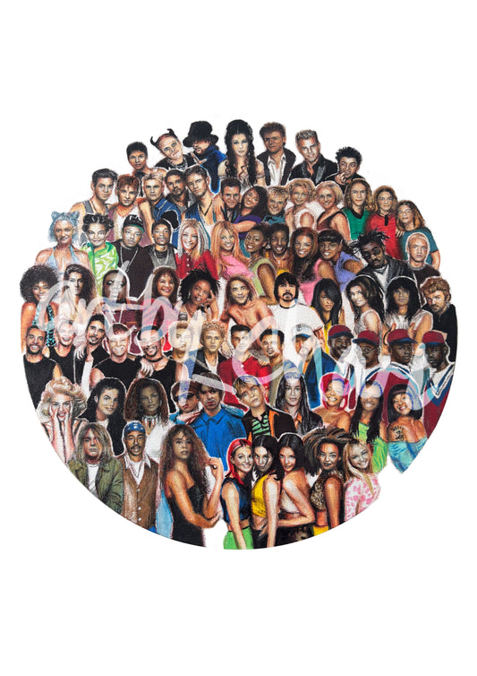 90s Music Icons Art Print