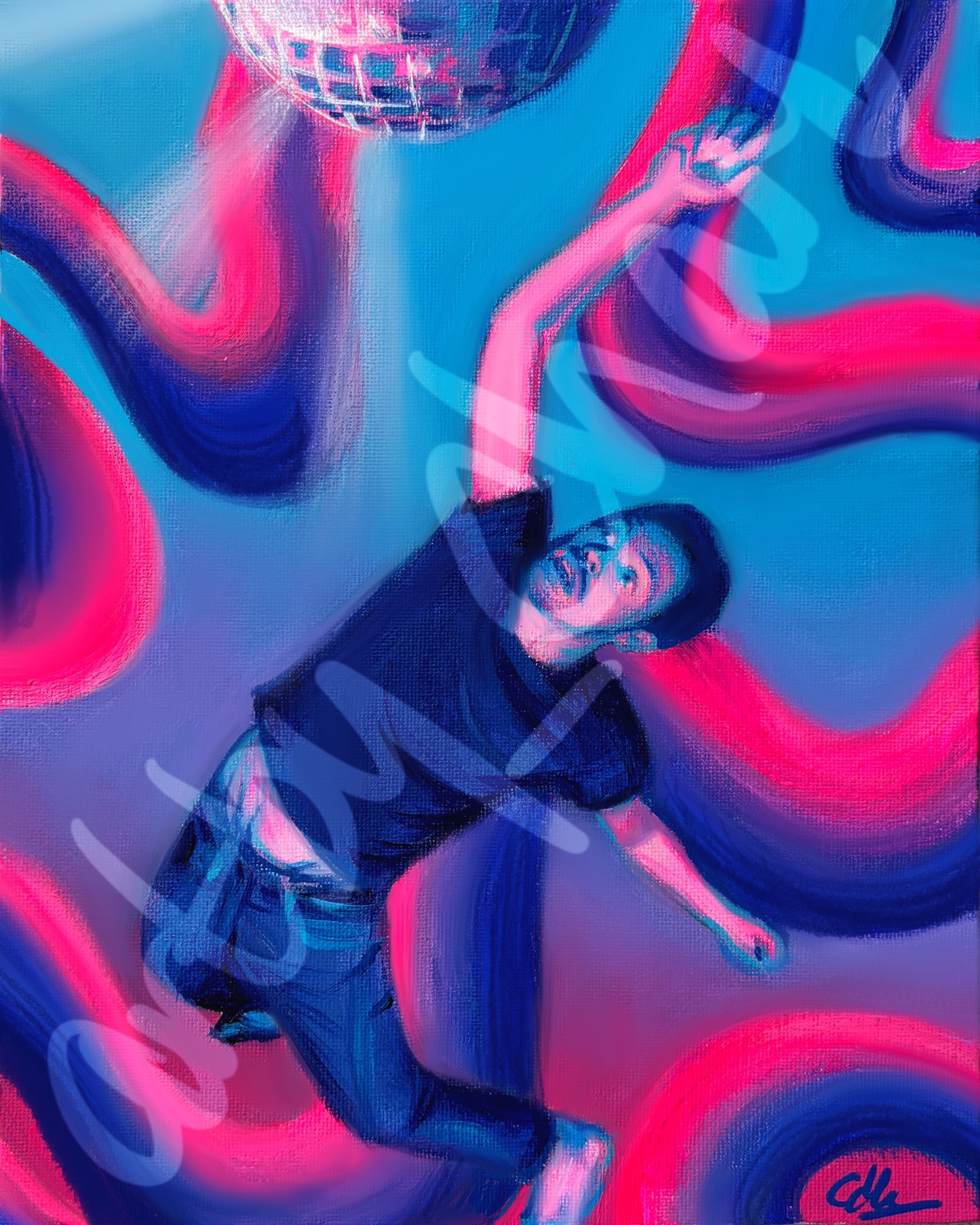 Harry Styles Neon Canvas Board Painting