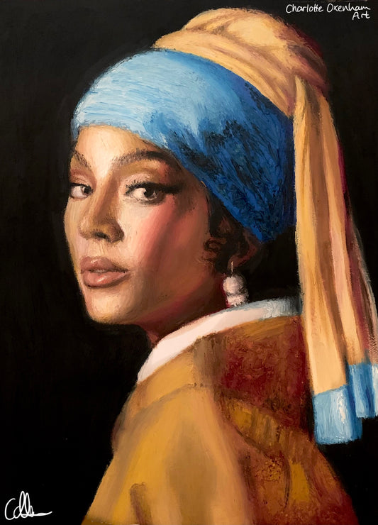 Beyonce with the Pearl Earring Art Print